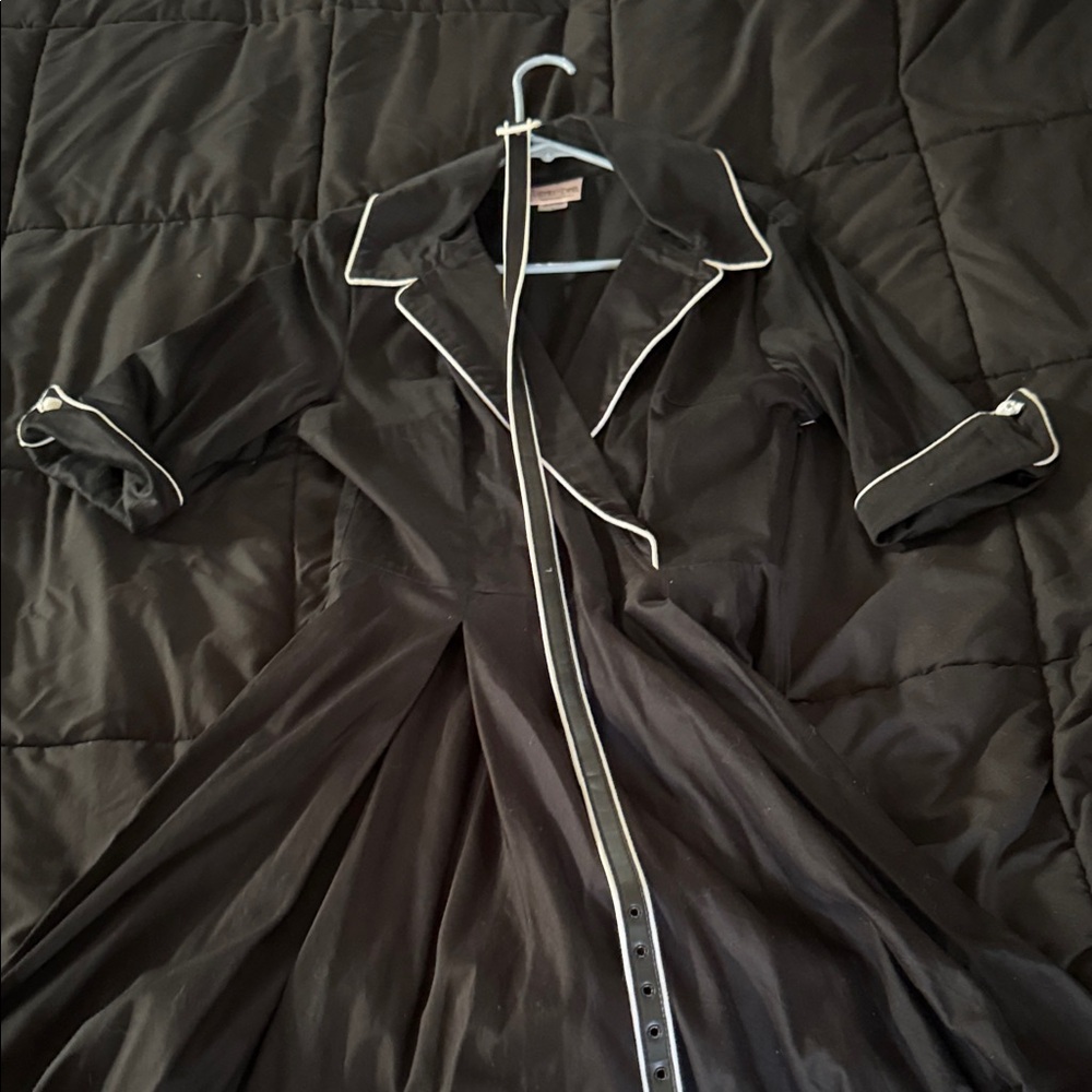 Deadly Dames Pinup Black Dress with White Trim